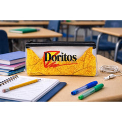 Doritos Clear Pencil Case with Zipper, Cute Plastic Clear Kids Pencil Case Pouch for School, College