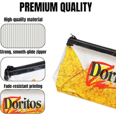 Doritos Clear Pencil Case with Zipper, Cute Plastic Clear Kids Pencil Case Pouch for School, College