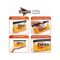 Doritos Clear Pencil Case with Zipper, Cute Plastic Clear Kids Pencil Case Pouch for School, College