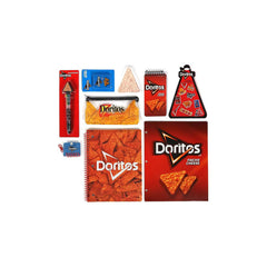 Doritos Journaling Set - Cute Stationary Set for Girls & Boys with Decal Stickers, Spirals, Notebook, Folder, Key chain, Pen, Eraser and Pencil Case