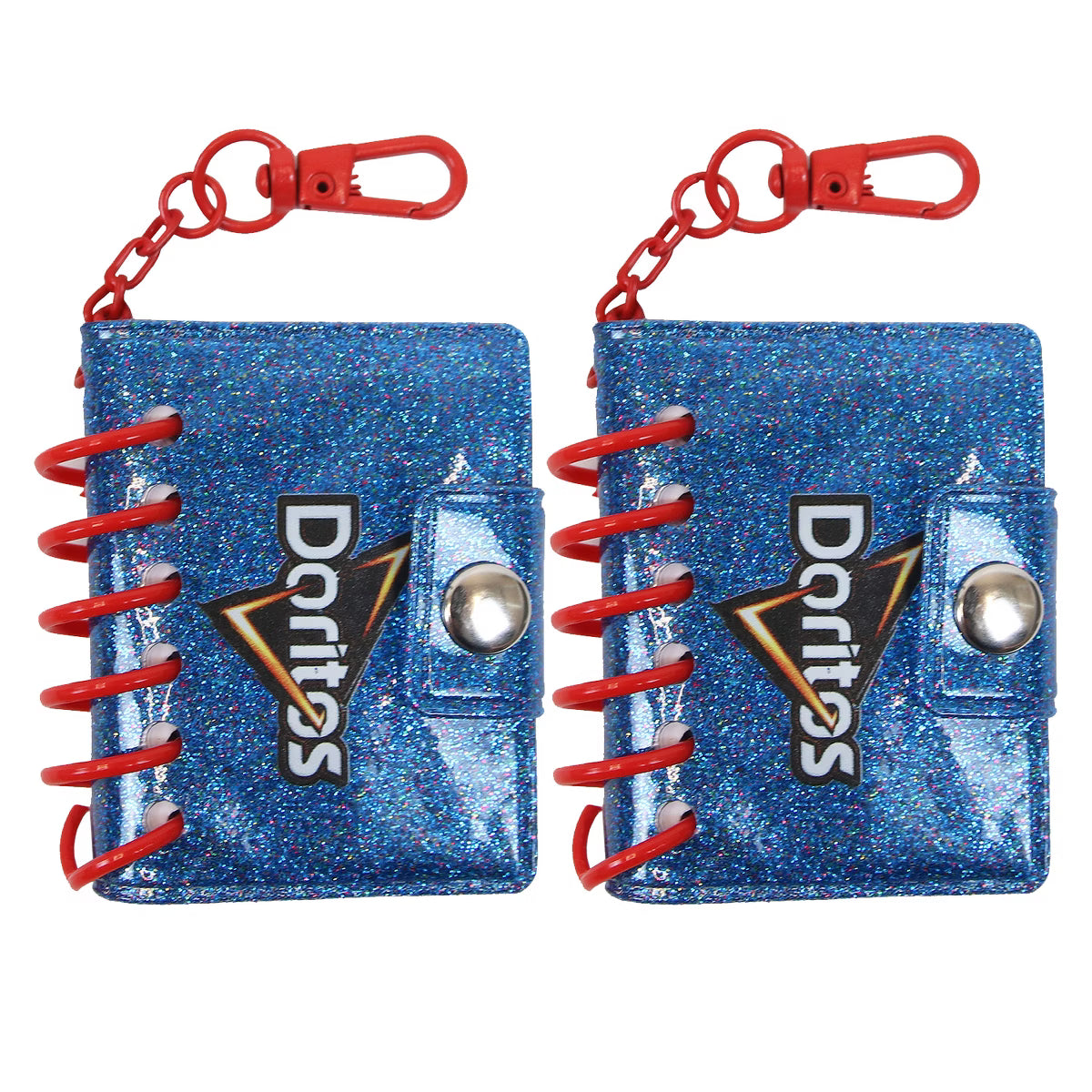 Doritos 2 Pack Mini Composition Notebook Keychain, Clip on Book Keychain for Backpack, 2" x 2.5" Back to School/Work